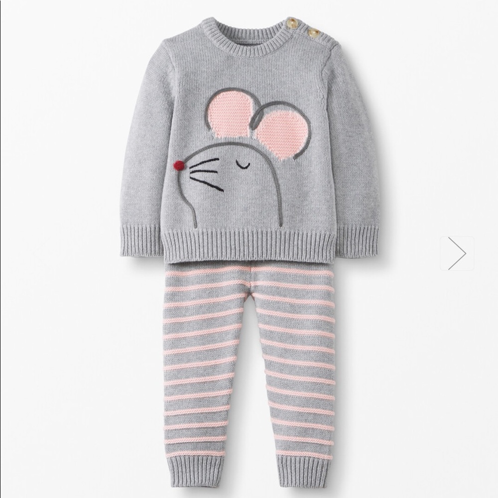 NWT Hanna Andersson mouse sweater knit set
